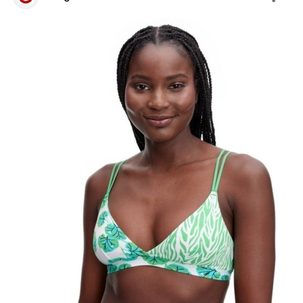 Women's 4-way Cotton Stretch Geranium Leaf/sea Twig Green bra new